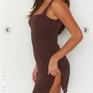 Beginning boutique brown mini dress
